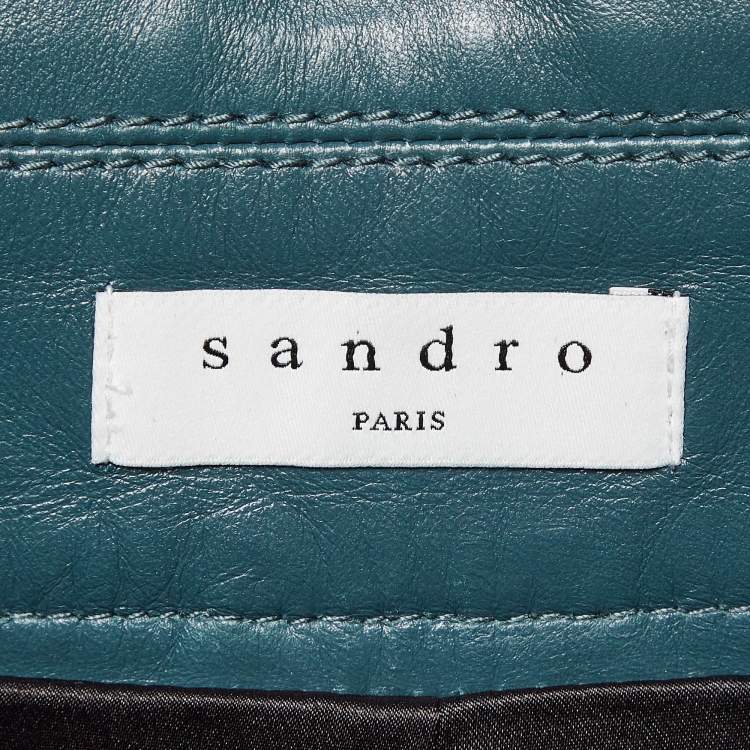 Pre Owned Sandro Green Leather Pleated Shorts L