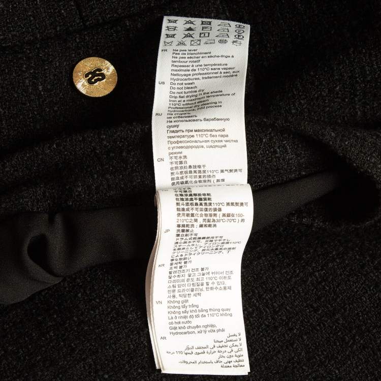 Pre Owned Sandro Black Tweed Crop Jacket and Mini Skirt Set (S/XS)