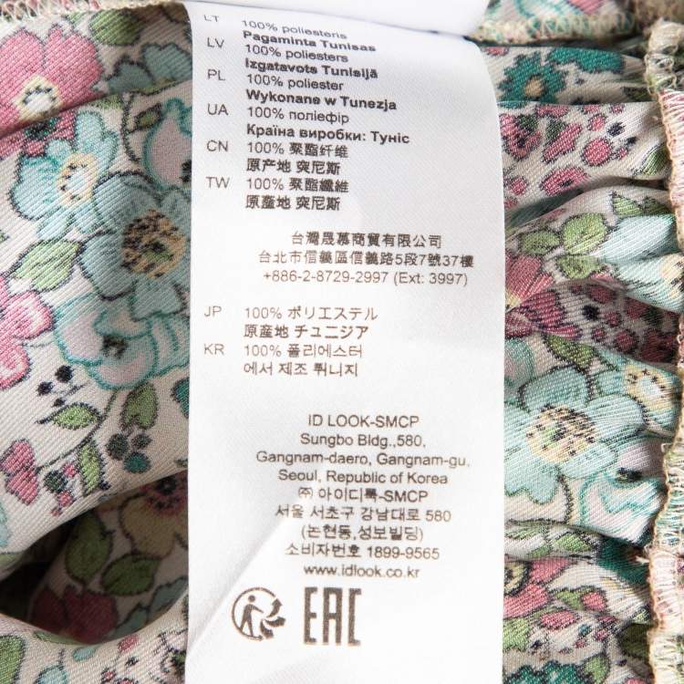 Pre Owned Sandro Multicolor Floral Print Crepe Fiona Midi Dress L