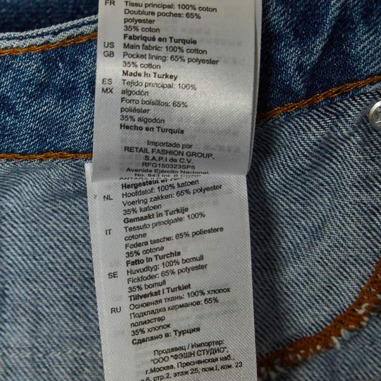 Pre Owned Sandro Blue Denim Double-Waisted Kitty Jeans M Waist 29"