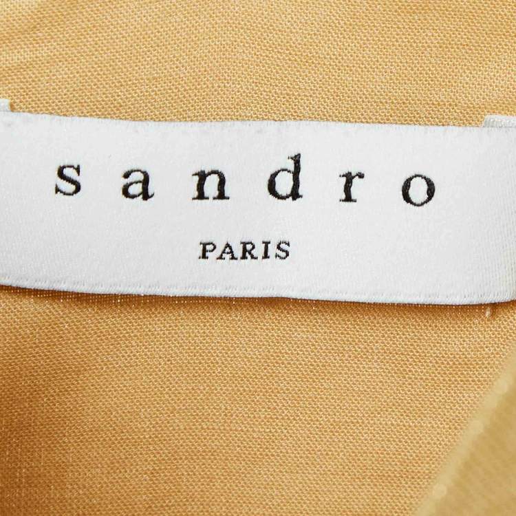 Pre Owned Sandro Metallic Linen Drape Detail Mini Dress M