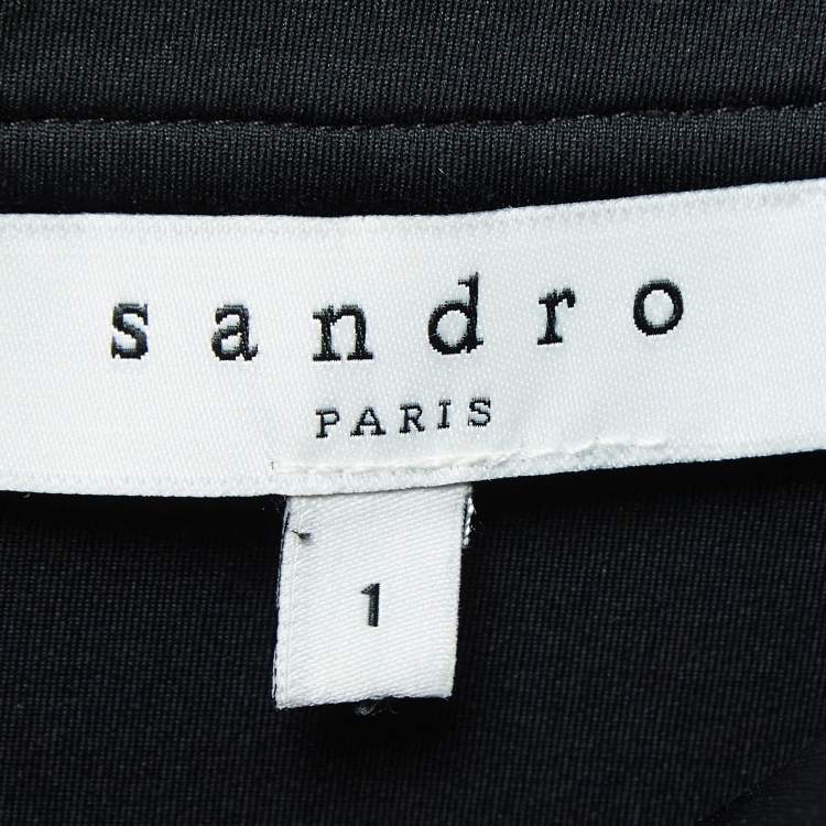 Pre Owned Sandro Black Neoprene Pencil Skirt S
