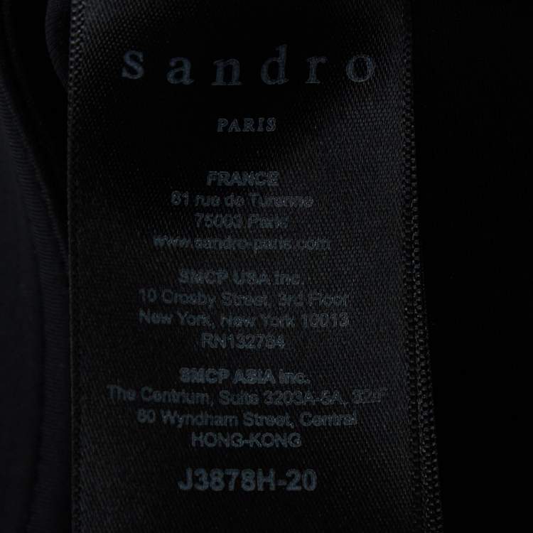 Pre Owned Sandro Black Neoprene Pencil Skirt S