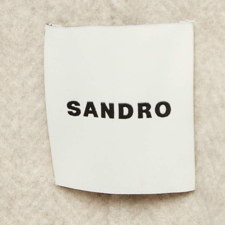 Pre Owned Sandro Beige Wool Double Breasted Blazer M