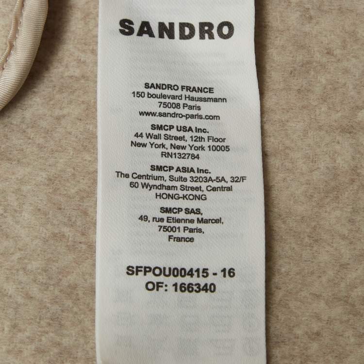 Pre Owned Sandro Beige Wool Double Breasted Blazer M