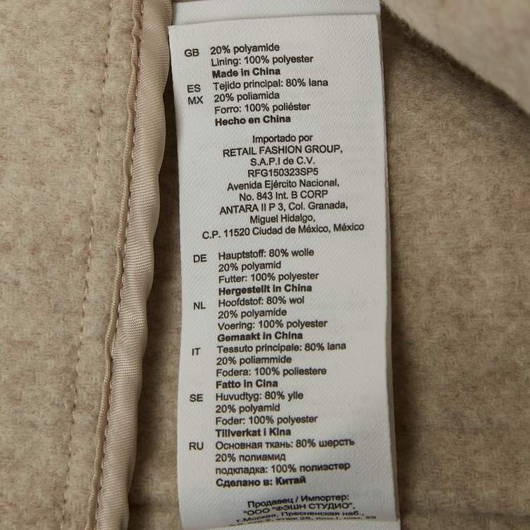 Pre Owned Sandro Beige Wool Double Breasted Blazer M