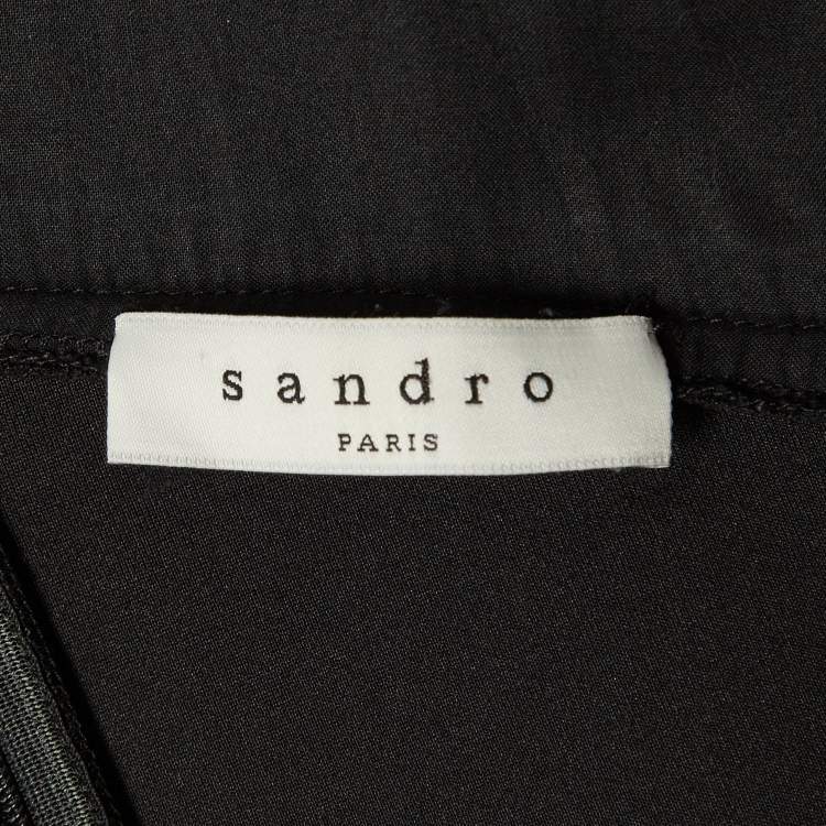 Pre Owned Sandro Black Textured Neoprene Sleeveless Mini Dress S