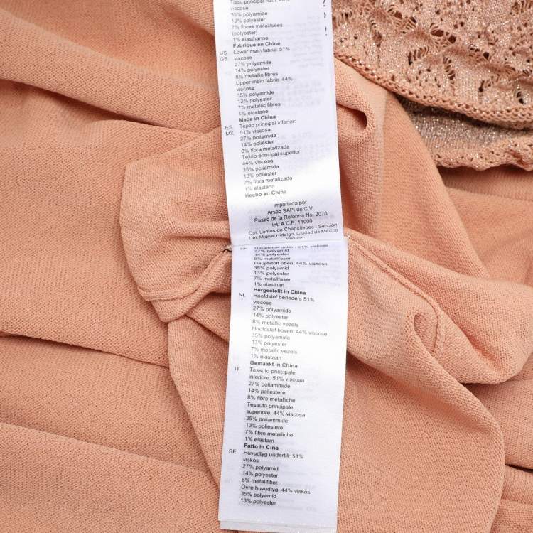 Pre Owned Sandro Beige Lurex Knit Maxi Dress L