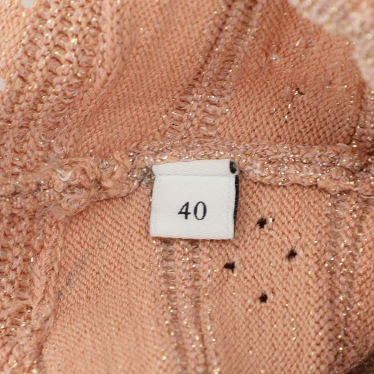 Pre Owned Sandro Beige Lurex Knit Maxi Dress L