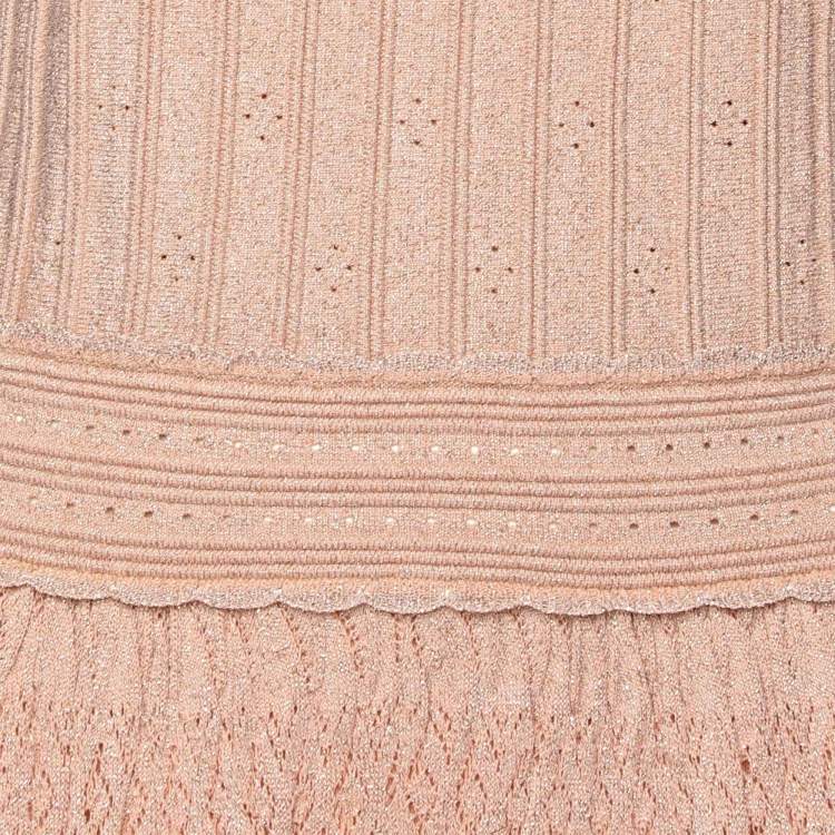 Pre Owned Sandro Beige Lurex Knit Maxi Dress L