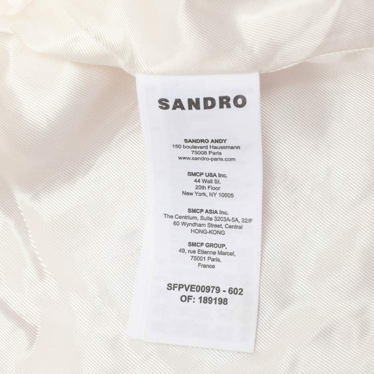 Pre Owned Sandro Pink Tweed Button Up Cropped Jacket S