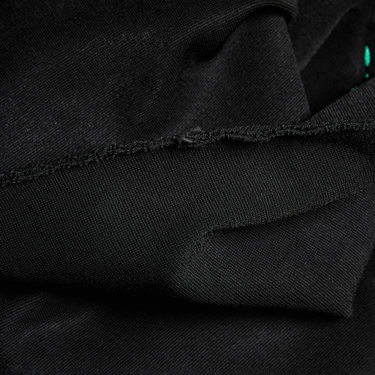 Pre Owned Sandro Black Jersey Fringed Sleeveless Midi Dress XS