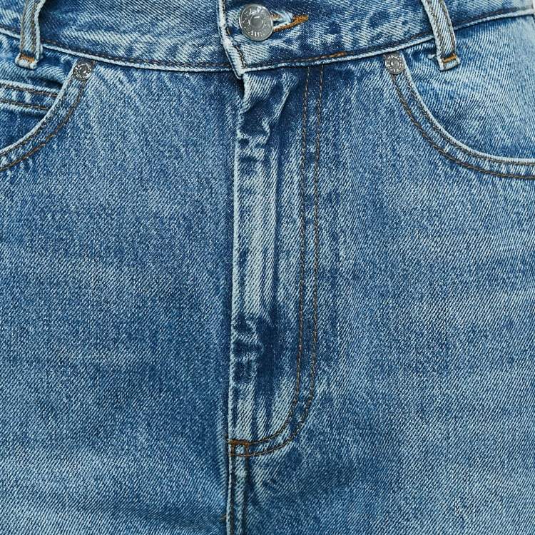 Pre Owned Sandro Blue Faded Denim Straight Leg Jeans S Waist 26"