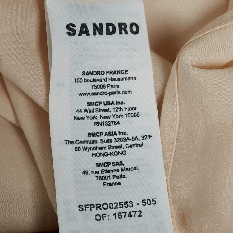 Pre Owned Sandro Orange Crepe Tiered Mini Dress S