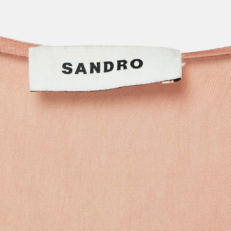 Pre Owned Sandro Orange Crepe Tiered Mini Dress S