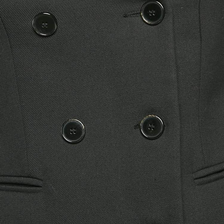 Pre Owned Sandro Black Gabardine Double Breasted Blazer S