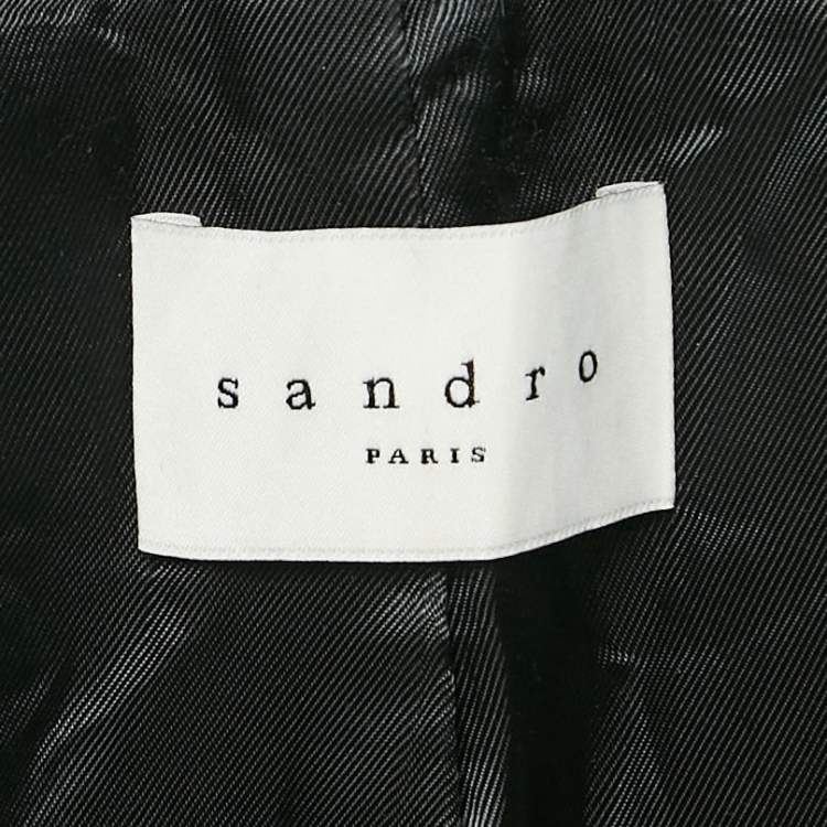 Pre Owned Sandro Black Gabardine Double Breasted Blazer S