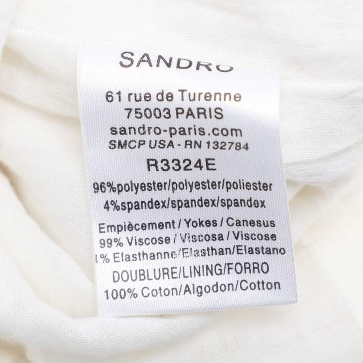 Pre Owned Sandro White Mini Dress S