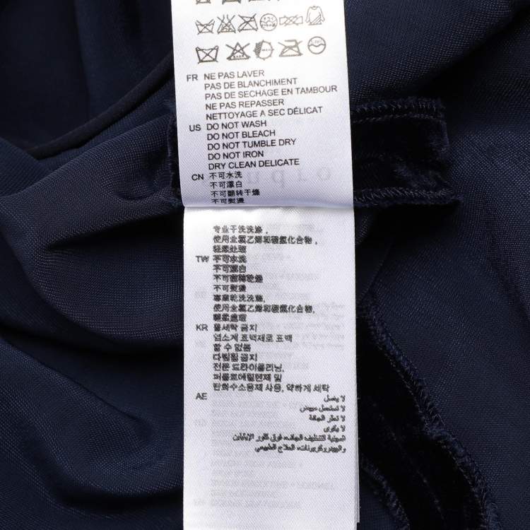 Pre Owned Sandro Navy Blue Velvet Mini Dress S