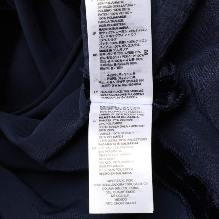 Pre Owned Sandro Navy Blue Velvet Mini Dress S