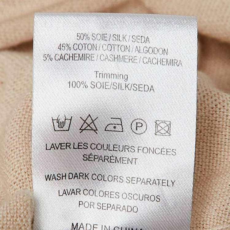 Pre Owned Sandro Beige Knit Cut-Out Detail Sweatshirt M