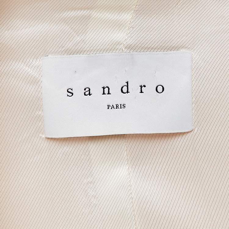 Pre Owned Sandro Pink Ramie Blend Single Breasted Blazer M
