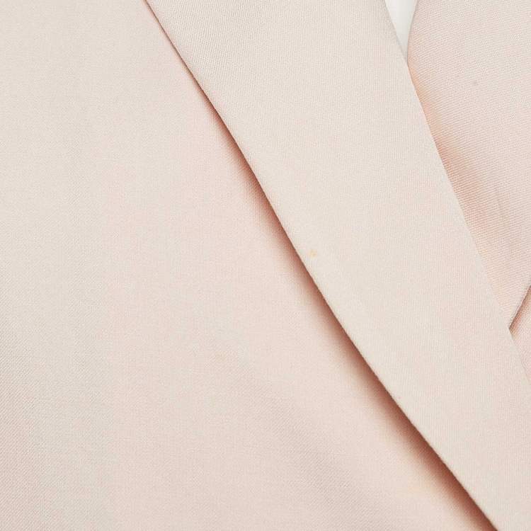 Pre Owned Sandro Pink Ramie Blend Single Breasted Blazer M