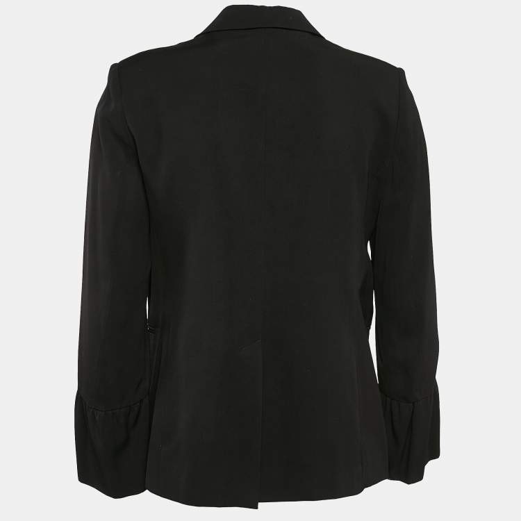 Pre Owned Sandro Black Gabardine Single Breasted Blazer M