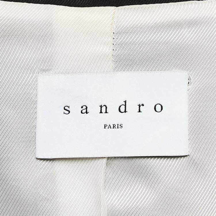 Pre Owned Sandro Black Gabardine Single Breasted Blazer M