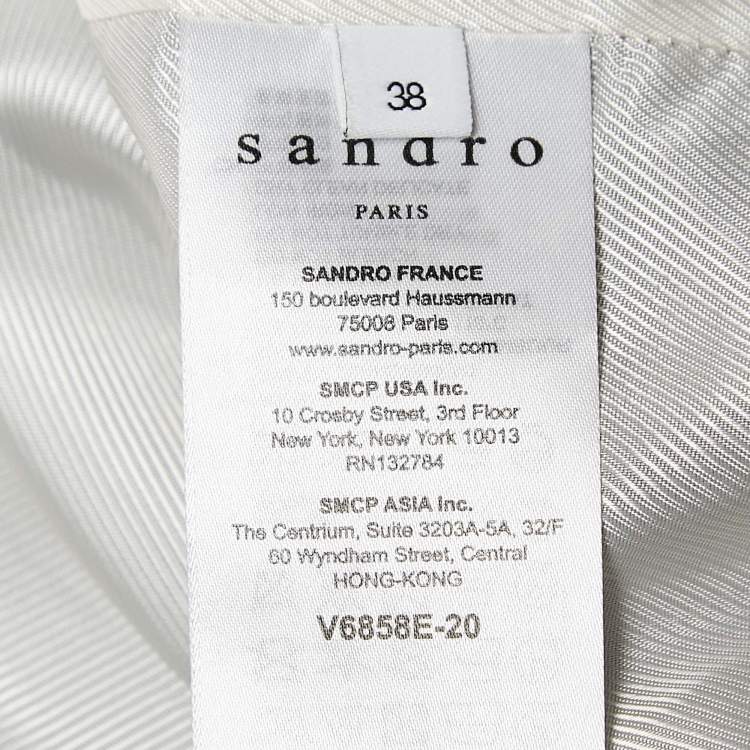 Pre Owned Sandro Black Gabardine Single Breasted Blazer M