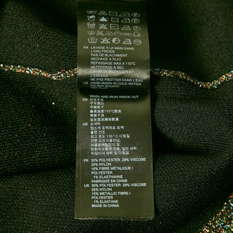 Pre Owned Sandro Metallic Lurex Knit Crew Neck Top M