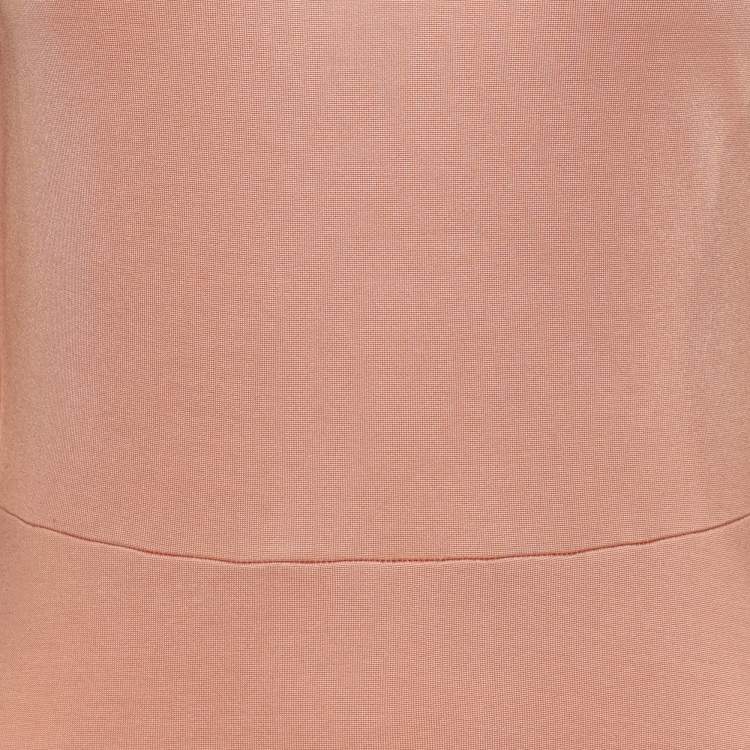 Pre Owned Sandro Beige Jersey Sleeveless Tie Front Dress M