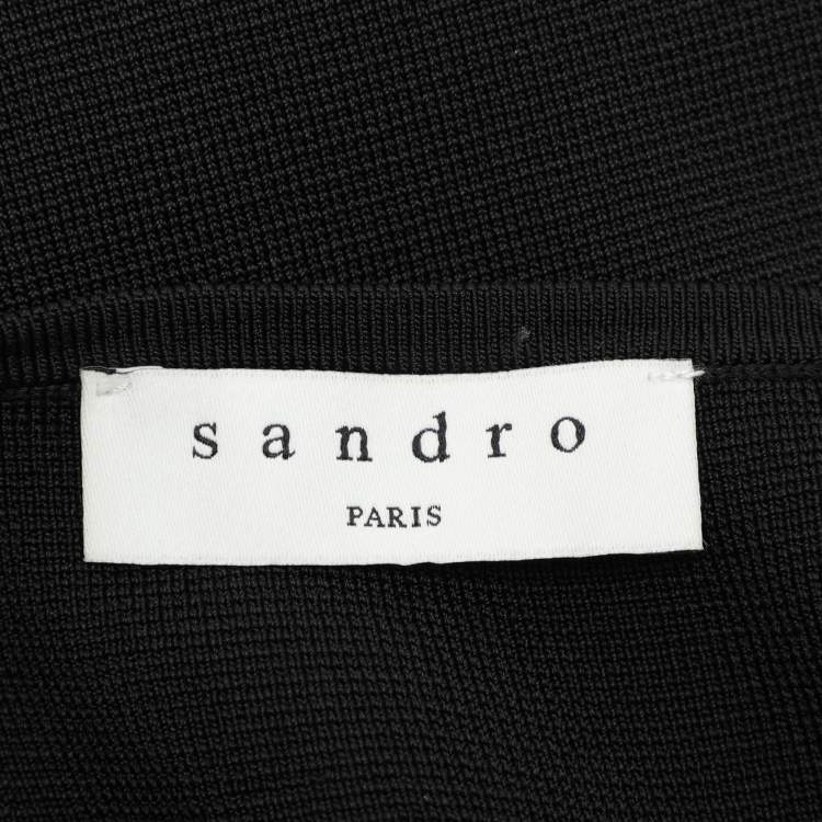 Pre Owned Sandro Black Knit Fabric Sleeveless Midi Dress M