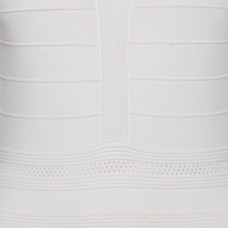 Pre Owned Sandro White Stretch Knit Fabric Mini Dress S