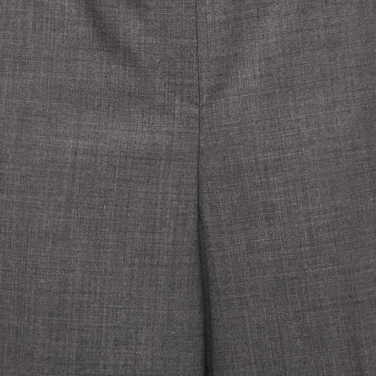 Pre Owned Sandro Grey Wool Blend Straight-Leg Trousers XL