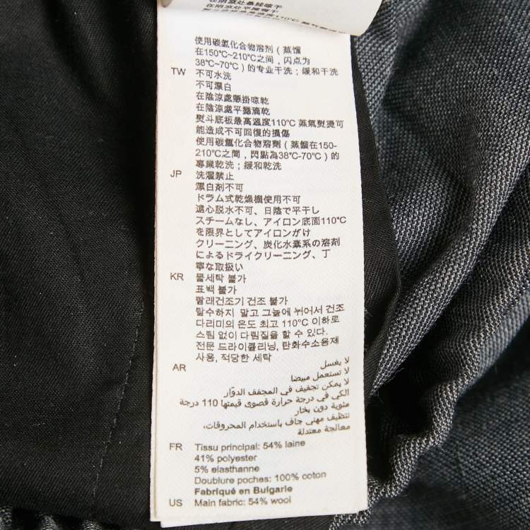 Pre Owned Sandro Grey Wool Blend Straight-Leg Trousers XL