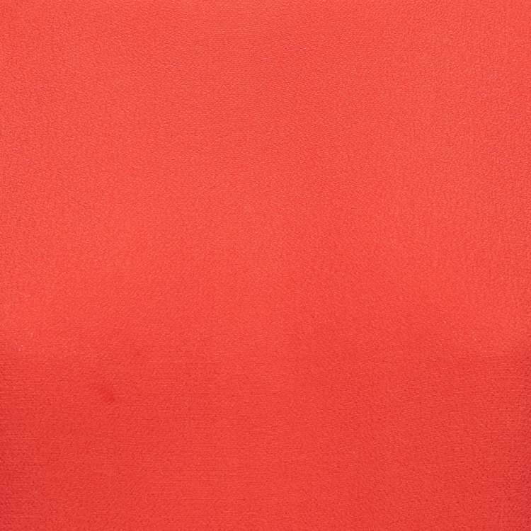 Pre Owned Sandro Red Crepe Sleeveless Flounce Mini Dress S