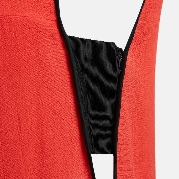 Pre Owned Sandro Red Crepe Sleeveless Flounce Mini Dress S