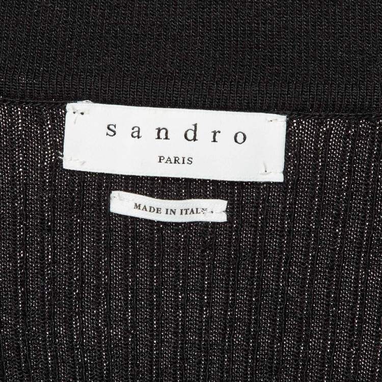 Pre Owned Sandro Black Wool Knit Long Sleeve Jumper M
