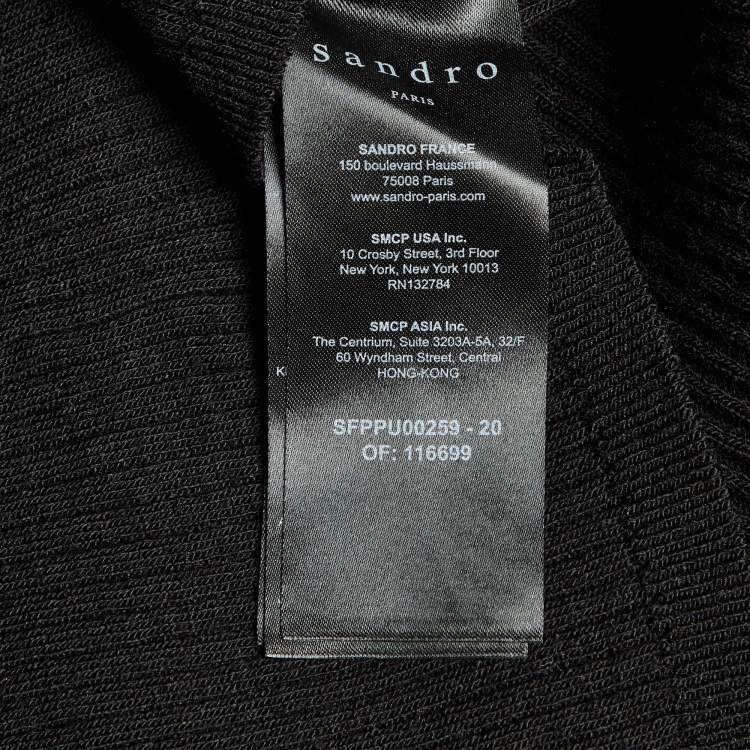 Pre Owned Sandro Black Wool Knit Long Sleeve Jumper M