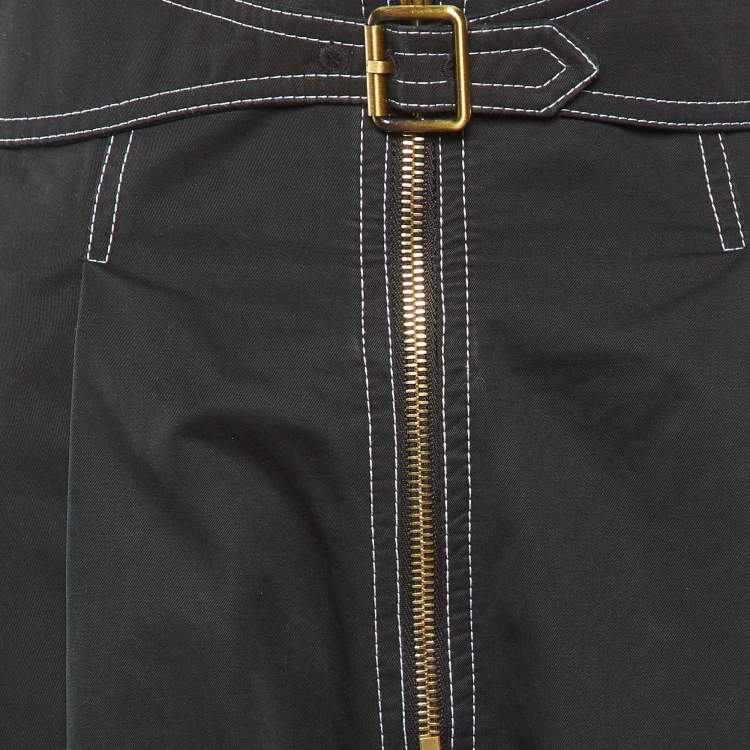 Pre Owned Sandro Black Cotton Gatiene Tapered Trousers S