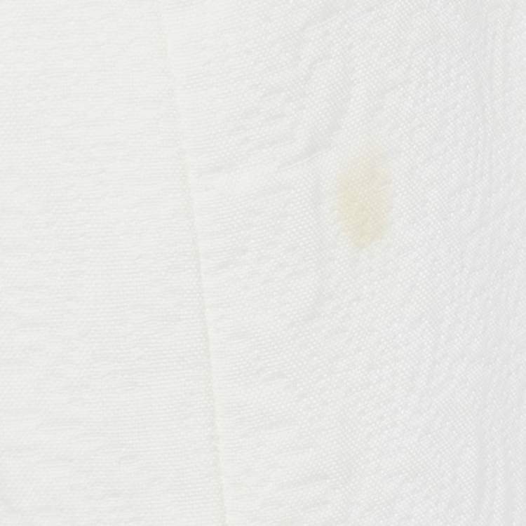 Pre Owned Sandro White Jacquard Shawl Collar Jacket S