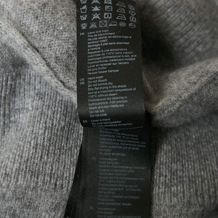 Pre Owned Sandro Grey Wool Double-Neck Jumper S