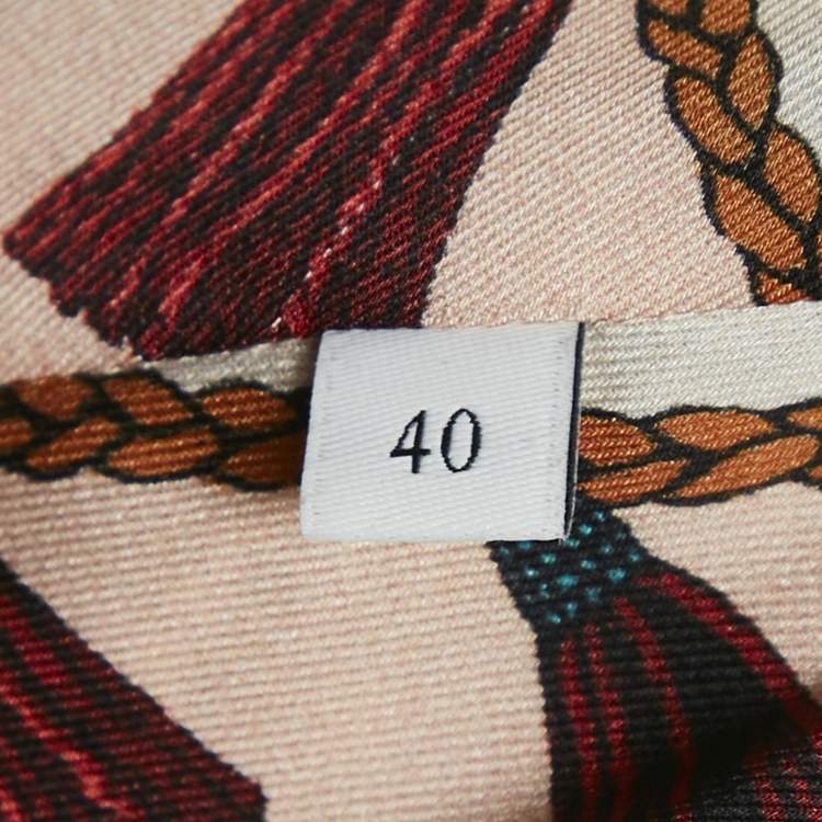 Pre Owned Sandro Cream Floral Print Crepe Button Front Jumpsuit L