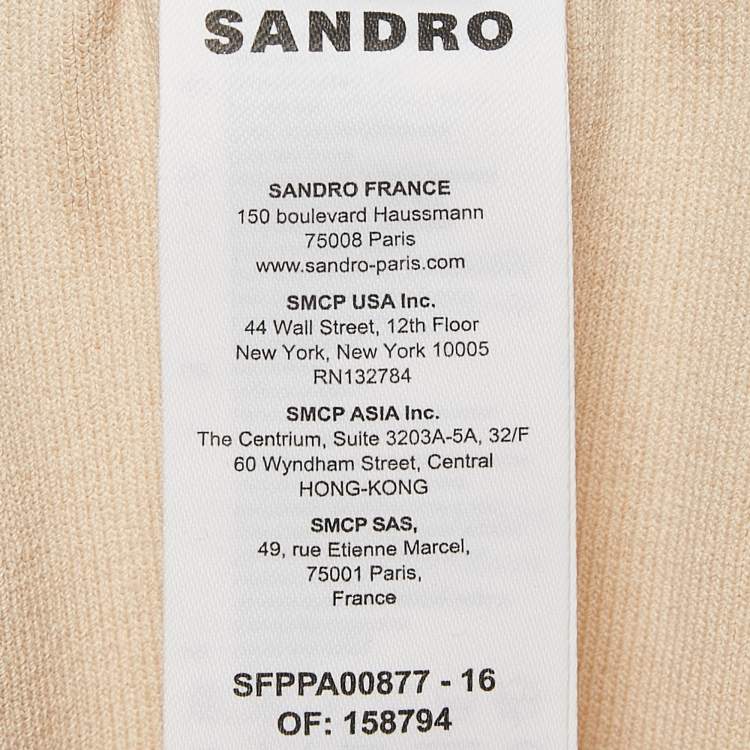 Pre Owned Sandro Beige Stretch Knit Flared Trousers S