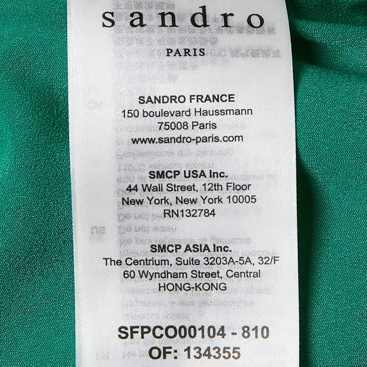 Pre Owned Sandro Green Tweed Zip Front Playsuit L