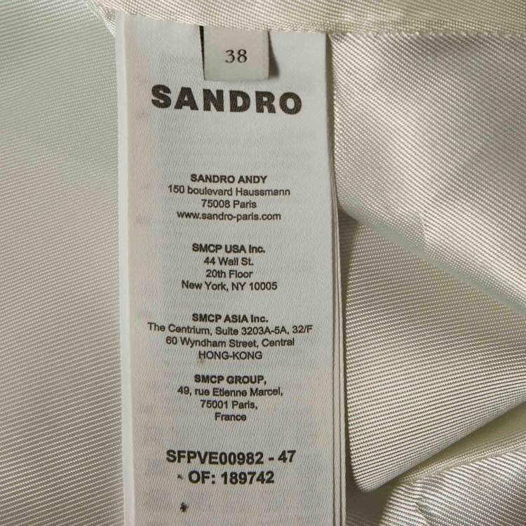 Pre Owned Sandro Blue Tweed Double Breasted Blazer M