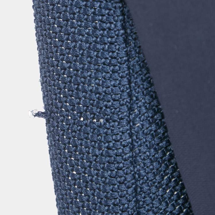 Pre Owned Sandro Navy Blue Crepe Zip-Up Contrast Trim Jacket L