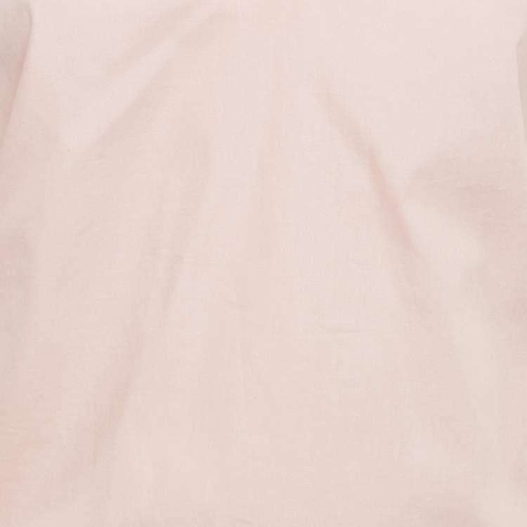 Pre Owned Sandro Pink Cotton Ruffled V-Neck Top S