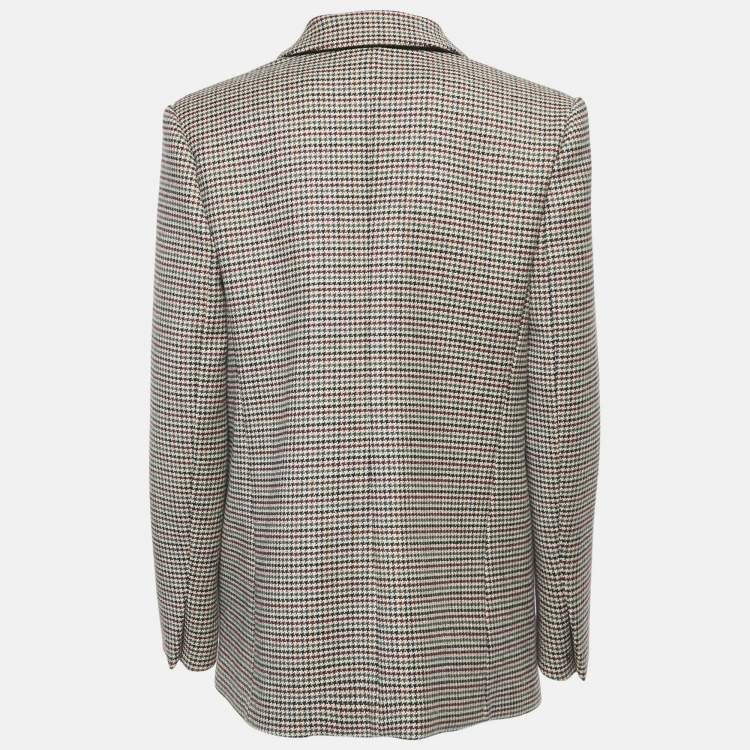 Pre Owned Sandro Multicolor Houndstooth Single Breasted Blazer L